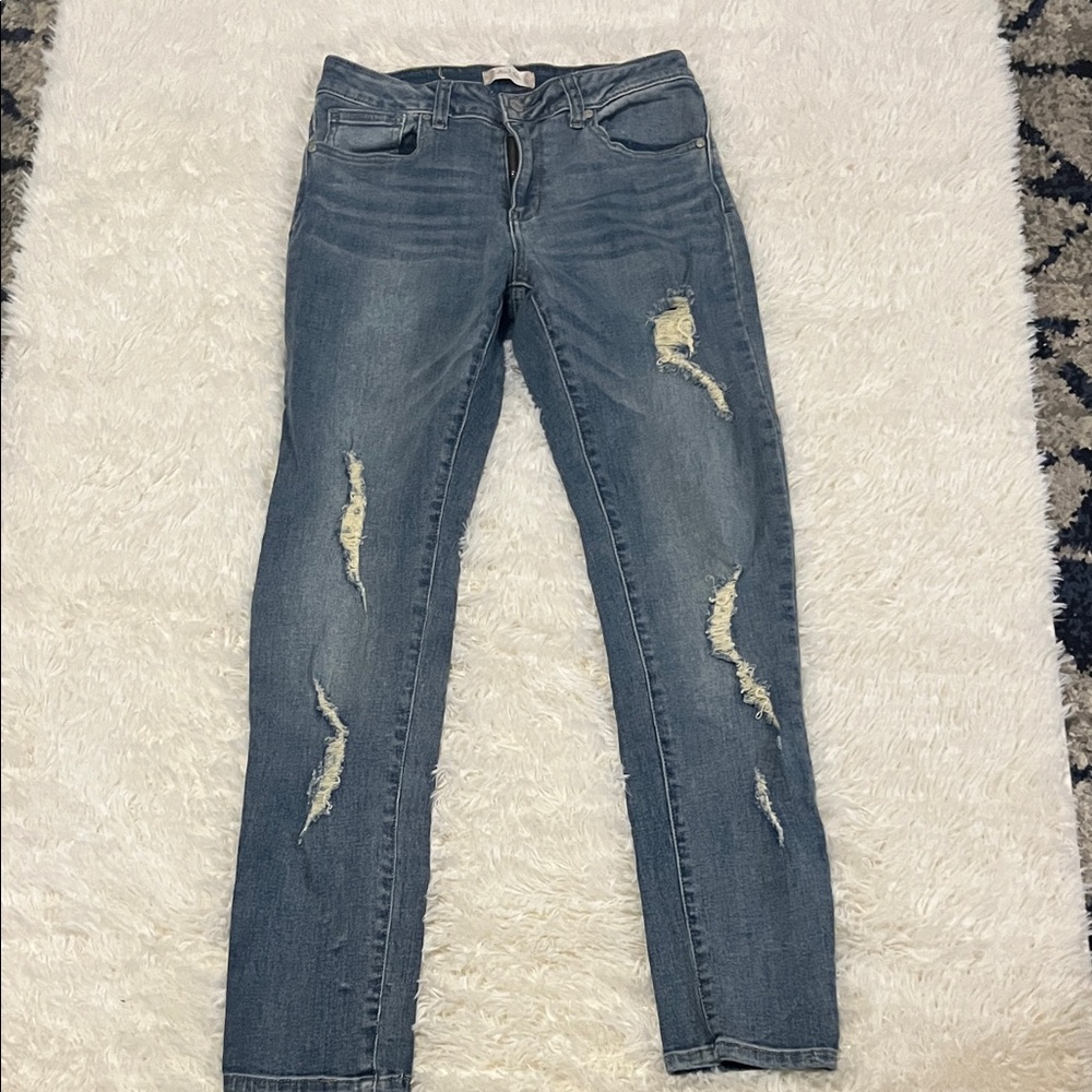 Altar'd State Distressed Skinny Jeans in Blue